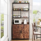 Idealhouse Bar Cabinet Tall Wine Cabinet 70 8  Freestanding Wine Rack Industr   