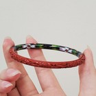 Vintage Chinese Floral Carved Cinnabar   Cloisonn   Bangle Bracelet-cloisonn  