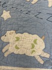 Pottery Barn Kids Count Sheep Baby Crib Quilt Blue Gingham Vintage Pbk 34x48   