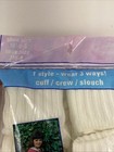 Vintage Gitano Socks Girls White 8 Pack Cuff Crew Slouch Shoe 10 5-5  7 5-9 New