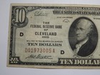  10 1929 Cleveland Ohio Oh National Currency Federal Reserve Bank Note Bill Vf 