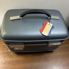 Vintage American Tourister Blue Hardshell Makeup Train Case Luggage Carry On New