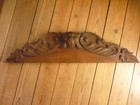 Antique French Wood Carved Oak Lion Head  Pediment Architectural