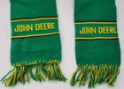 Vtg Rare John Deere Agriculture Theme Green   Yellow Knit Scarf With Fringe