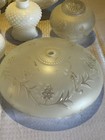 Vintage Milk Glass Lamp Parts Lot     Hobnail Fonts  Globes  Shades   Lamp 