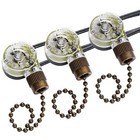 3 Pack Ceiling Fan Pull Chain Switch Zing Ear Ze 109 Two Wire Light Switch New