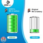 Ucec 8000mah Wii U Gamepad Battery  Wii U Battery Replacement Rechargeable Ba