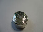 Gorgeous Design Sterling Silver Pill Box Oval Shape Engraved Solid 925 Silver  