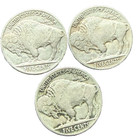 Buffalo Indian Head Nickel Lot  3  Coins With Full Dates - 28 29 37 Vg-vf