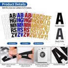 930 Pieces Iron On Letters For Clothes 1 6 Small  Black  White blue red gold