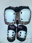 Moxi Killer Pads Leopard Print Knee   Elbow Pad Set W  White Caps L xl