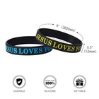 100 Pcs Jesus Loves You Silicone Bracelets Christian Scripture Black