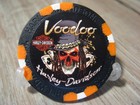 Voodoo Harley Davidson Emblem Poker Chip - New Orleans  La - Black Orange White