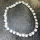 Antique Rivi  re Clear Czech Glass Necklace Sterling Silver Choker Art Deco 16 