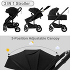 3-in-1 Convertible Baby Stroller With Big Seat And Adjustable Canopy  24 Pound  