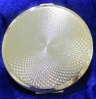 Rare Vintage    lovely    Swan Compact   Japanese Gold Floral Powder Case W  Mirror