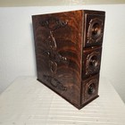 Stunning Antique Singer Sewing Machine 3 Drawers hangers Oak  Ornate 1910  2
