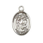 Small Sterling Silver Holy Family Medal Pendant 24  Endless Chain Necklace