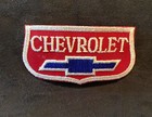 Chevrolet Automobile Patch Dark Red Background White Lettering Blue Emblem Vtg