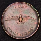 1967 Canada Centennial One Cent Stunning Monster Toning High Luster  l23-26 