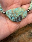 Native American Mexican Turquoise Heishi Necklace  Huge Kingman Turquoise Stone