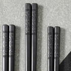 5 Pairs Chopsticks Reusable Fiberglass Alloy Chopstick Set Dishwasher Safe Black