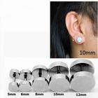 New Round Barbell Stainless Steel Screw Back Men s Earring Ear Studs 3-14mm Usa