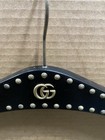 Gucci Black Wooden Hanger With Brass Studs And Gg Symbol