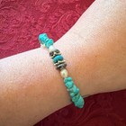 Vintage 925 Sterling Silver Turquoise Southwestern Toggle Bracelet 7 5 Inch