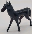 Bimini German Coal Black Art Glass Hand Blown Horse Figurine Antique Exc