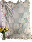 Vintage Peter Rabbit   Friends Baby Crib Quilt Blanket Handmade Ruffled Edge