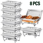 Catering Chafing Dish 8qt Food Warmer Buffet Set Stainless Steel Chafers W 3 Pan