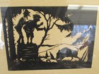 Kurt Dohl Vintage German Paper Wood Die Cut Framed Boar Hunt Scene 13 x10 25 