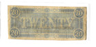 1864  20 Confederate States Of America Twenty Dollar Note Civil War Currency