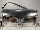 New Coach Tabby 20 Metallic Silver Leather Authentic Crossbody Shoulder Handbag
