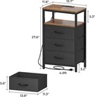 Nightstand End Table Side Table With 3 Fabric Drawers Bedside Table For Bedroom