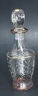 Vintage Vanity Set Perfume Bottles Covered Trinket Dish Pressed Glass Gold Deco