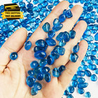 Blue Glass Stones  0 85lb 385g Aquarium Gravel Rocks  Blue Aquarium Pebbles Fish
