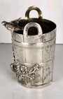Antique Depose German 800 Silver Floral Water Bucket Pail With Birds 