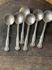 1847 Rogers vintage Grape Pattern  6  Cream Soup bullion Spoons 1904