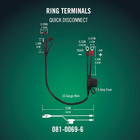 Ring Terminal Harness Accessory Cable - 18 Inch Cord Adapter With Sae Quick Disc