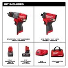 Milwaukee M12 Fuel 12v Brushless Hammer Drill   Impact Driver Kit 2-tool W  2 Ba