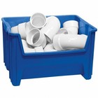 Akro-mils 13017blue Hang   Stack Storage Bin  Plastic  Blue  12 1 2 In H  19
