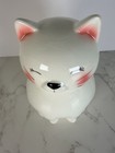 Vintage Cozy Cats Accents Large Ceramic Cat White Crazing Sweet Face Kitty Cat