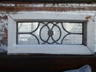 Small Antique Leaded Glass Window Lead Rosette Victorian Architectural Salvage