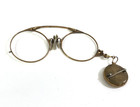 Antique Varcity Prince Nez Eyeglasses Frames And Chain Gold Filled Filigree 1910