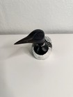 Hand Carved Wood Painted Loon Bird Sculpture Decoy Glass Eyes By Renee Wickman