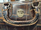 Vintage Upjohn Leather Doctor Bag Case Cowhide Medical As-is Display Restore