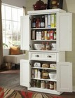 Nantucket Pantry White Finish Sanded Home Kitchen Wood Tall Cabinet Living Room