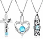3 Pack Urn Necklace For Ashes For Women Gilrs Heart Cross Cylinder Memorial Gift